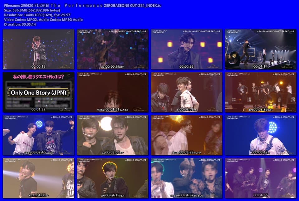 250620 テレビ朝日 Ｔｈｅ　Ｐｅｒｆｏｒｍａｎｃｅ ZEROBASEONE CUT